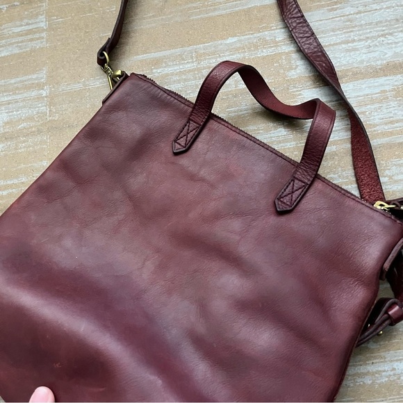 Madewell The Zip Top Transport Crossbody Purse Maroon Classic Preppy Casual - Picture 5 of 7